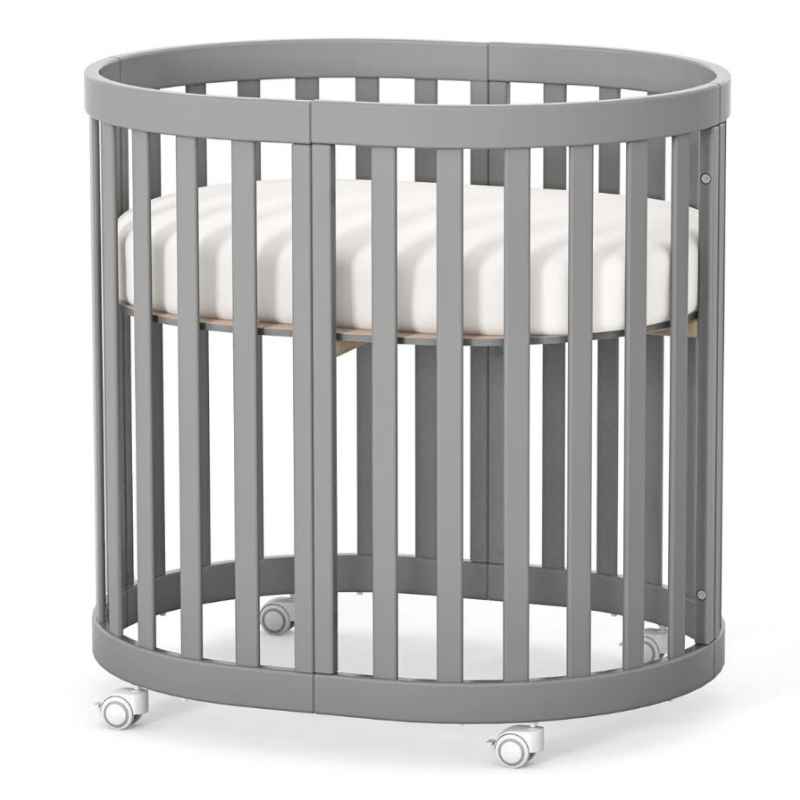 Oválná postýlka Mikko Gekko Kids 90×70 cm. Grafitová.